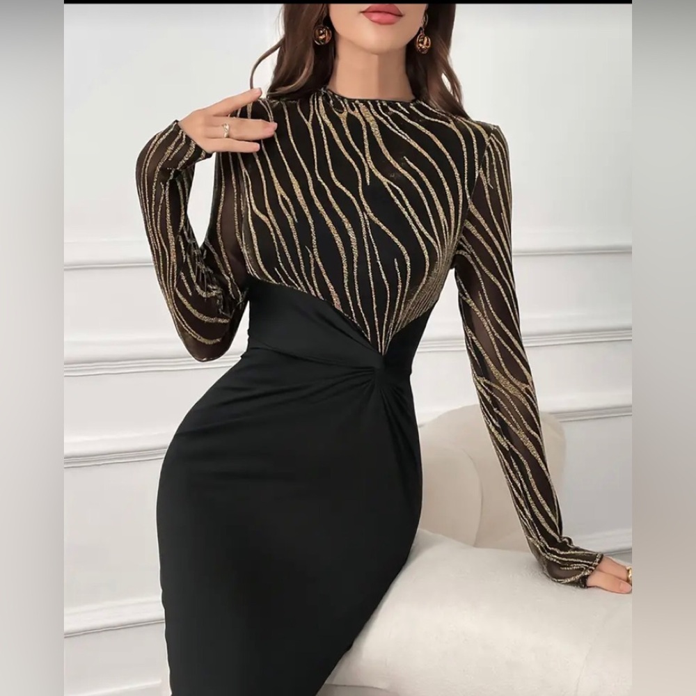 New black and gold dress